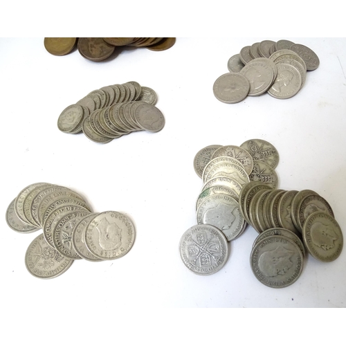 485 - A quantity of British 19thC & 20thC coinage, to include pennies, half pennies, decimal sets, half cr... 