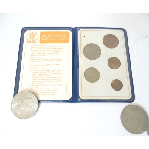 485 - A quantity of British 19thC & 20thC coinage, to include pennies, half pennies, decimal sets, half cr... 