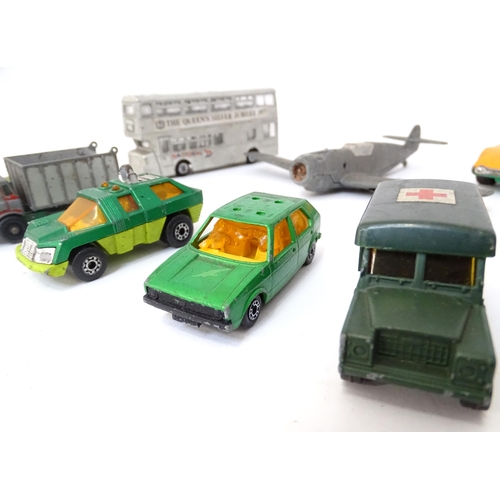 497 - Toys: A quantity of die cast scale model vehicles to include a Lesney Matchbox Merryweather Fire Eng... 