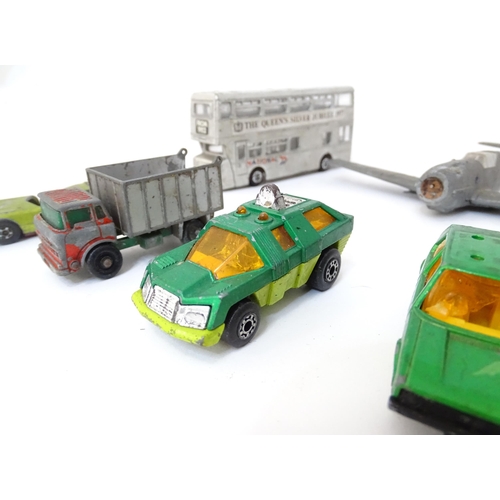 497 - Toys: A quantity of die cast scale model vehicles to include a Lesney Matchbox Merryweather Fire Eng... 