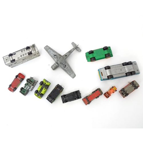 497 - Toys: A quantity of die cast scale model vehicles to include a Lesney Matchbox Merryweather Fire Eng... 