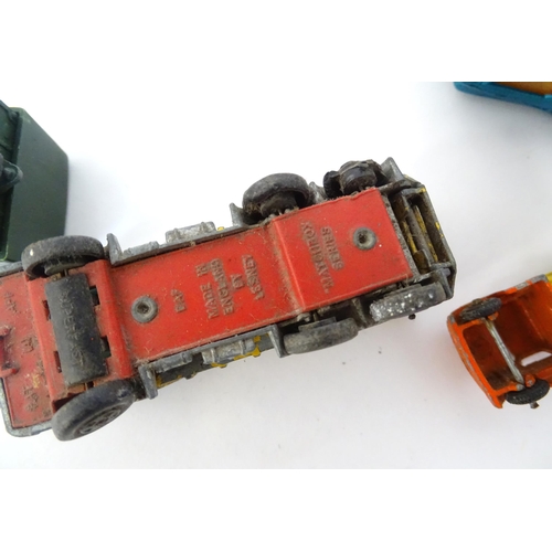 497 - Toys: A quantity of die cast scale model vehicles to include a Lesney Matchbox Merryweather Fire Eng... 