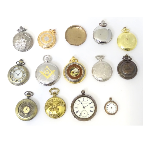 537 - A quantity of assorted 19thC/20thC and 21stC pocket / fob watches to include a quartz example by Ing... 