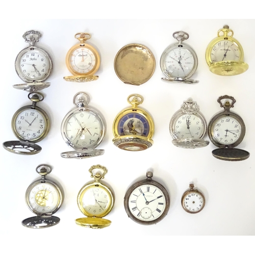 537 - A quantity of assorted 19thC/20thC and 21stC pocket / fob watches to include a quartz example by Ing... 