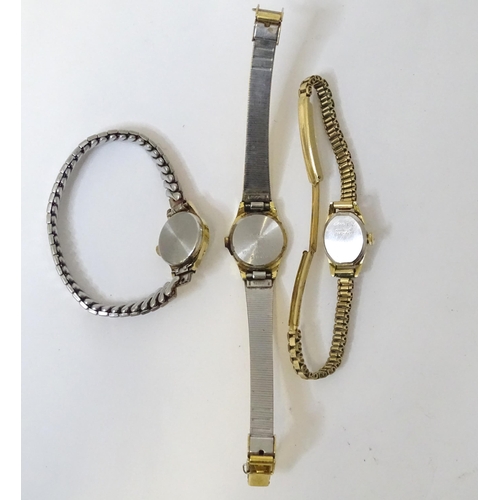 541 - Three gold plated ladies dress watches by Sekonda, Pulsar and Gradus.  (3)