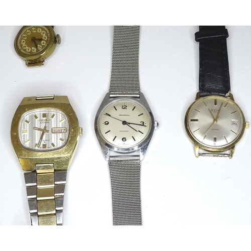 571 - A quantity of assorted wrist watches, makers to include Ingersoll, Seiko, Roamer, Avia, Timex, etc.