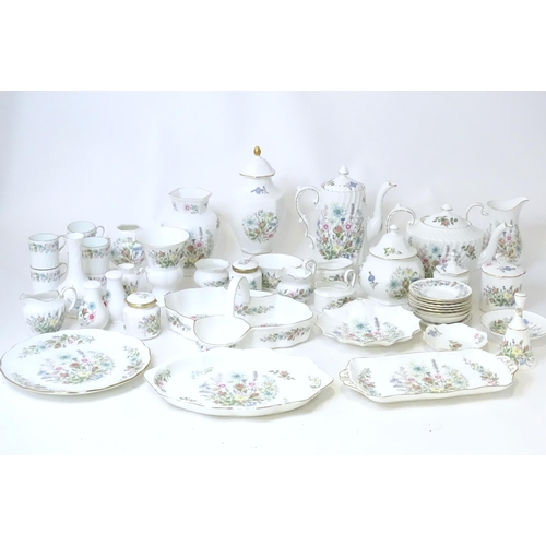 679 - A quantity of Aynsley tea wares in the Wild Tudor pattern to include tea pot, hot water pot, cups, s... 