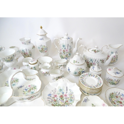 679 - A quantity of Aynsley tea wares in the Wild Tudor pattern to include tea pot, hot water pot, cups, s... 