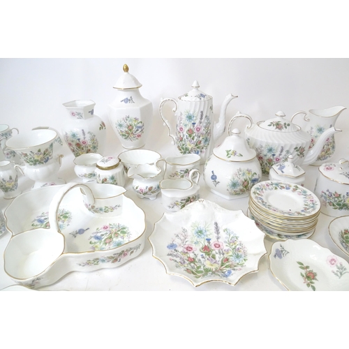 679 - A quantity of Aynsley tea wares in the Wild Tudor pattern to include tea pot, hot water pot, cups, s... 