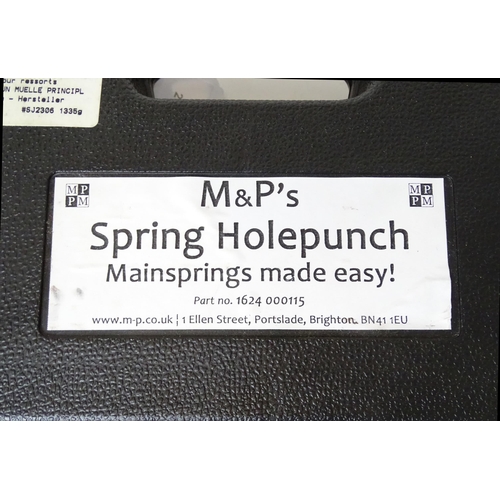 779 - Clock / Watchmakers / Repairers Interest : a cased M&Ps mainspring hole punch, approx 7