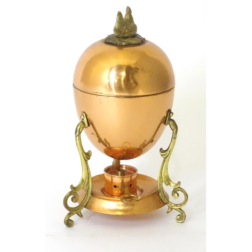 809 - A Portuguese copper egg coddler / boiler, by Tagus Copperware. Approx. 8 1/2