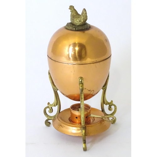 809 - A Portuguese copper egg coddler / boiler, by Tagus Copperware. Approx. 8 1/2