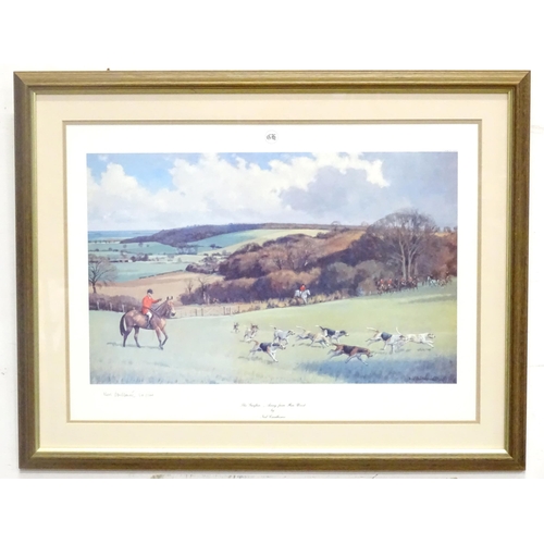 872 - Two hunting prints comprising The Grafton - Away from Hen Wood after Neil Cawthorne and The Grafton ... 