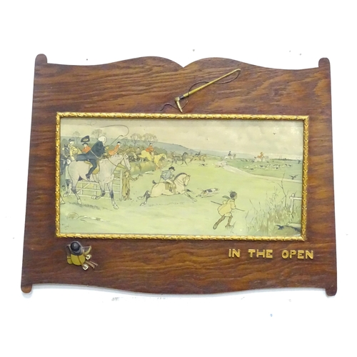 892 - After Cecil Aldin (1870-1935), Colour print, In the Open. Within an oak frame with applied detail an... 