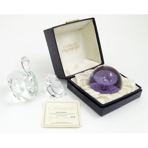 108 - A limited edition Caithness paperweight titled Ice Fountain, no. 521 / 1500, boxed with certificate.... 