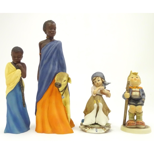 110 - Four assorted figures comprising of two Soul Journey African figures Chiumbo 'Little Creation' and K... 