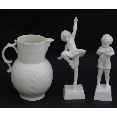 138 - A quantity of ceramic blanks to include models of birds, figures, jug, etc. Largest approx. 8 1/2