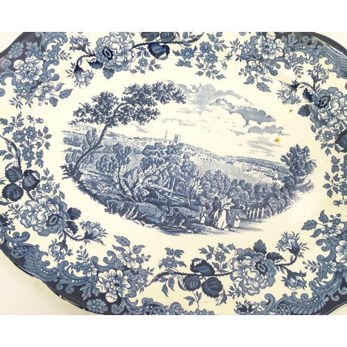 233 - A quantity of assorted meat plates to include Palissy landscape scenes, Royal Staffordshire Clarice ... 