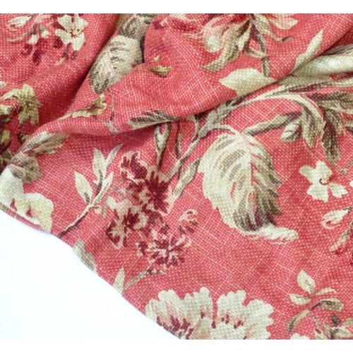 240 - A pair of full length lined curtains in Andrew Martin Botanist Red with a triple pinch pleat heading... 