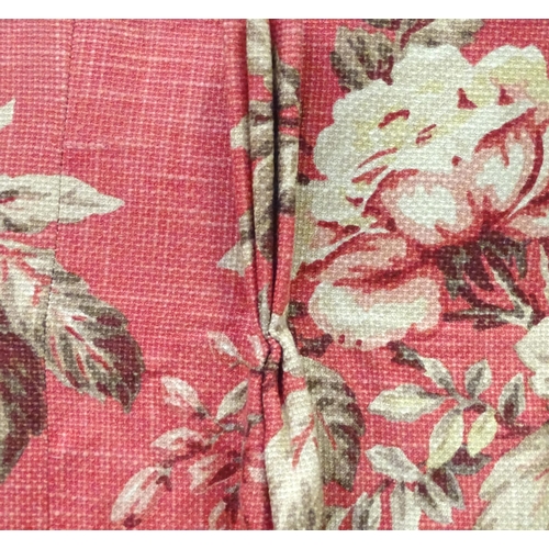 240 - A pair of full length lined curtains in Andrew Martin Botanist Red with a triple pinch pleat heading... 