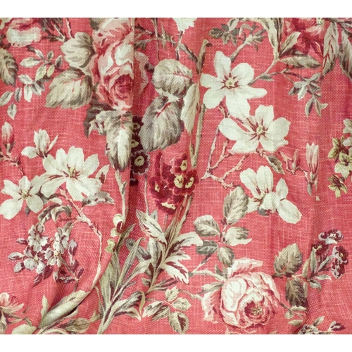 240 - A pair of full length lined curtains in Andrew Martin Botanist Red with a triple pinch pleat heading... 