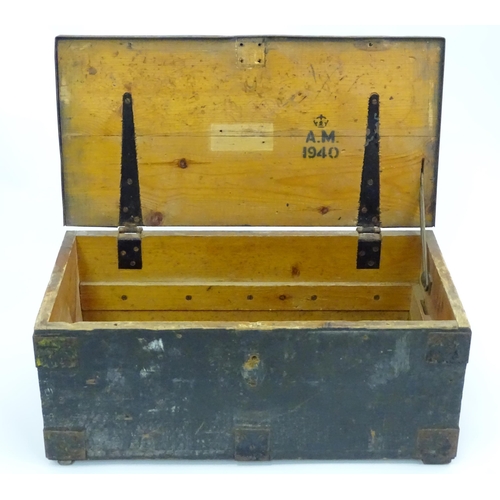 3 - A WW2 / WWII / Second World War / World War 2 ordnance box, stamped to the interior with Air Ministr... 