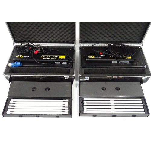 342 - Two Diva Lite 400 studio lights, in fitted Panalux flight cases with spare bulbs (2)