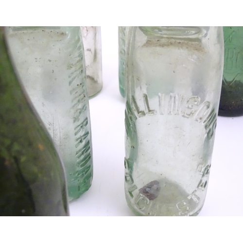 641 - A quantity of assorted glass and stoneware bottles to include codd bottles, beer bottles, milk bottl... 