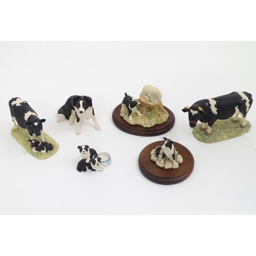 708 - A quantity of Border Fine Arts models of cows and dogs to include Border Collie model no. B0127, Fri... 