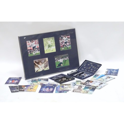 919 - Football interest : a framed mount of polychrome photographs of England team footballers , players i... 