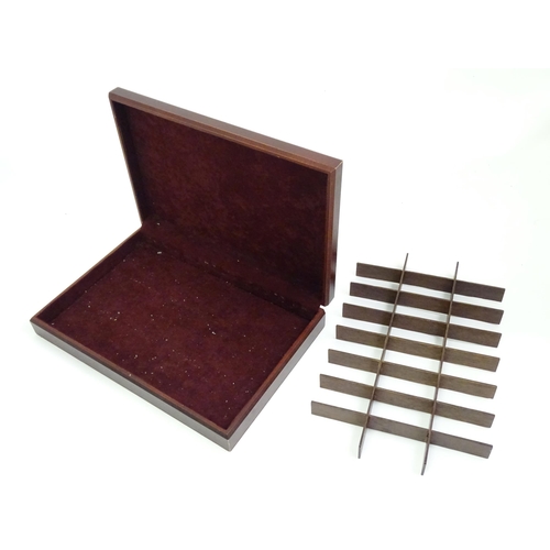 372 - A watch collectors box with 24 sections within. Approx. 17 1/2