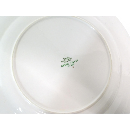 710 - A quantity of Spode dinner wares in the Green Velvet pattern to include plates, gravy boat, milk jug... 