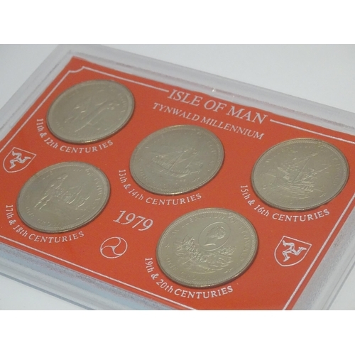 894 - Coins: A quantity of assorted coin sets to include The Twenty Pence Pieces - United Kingdom, Isle of... 