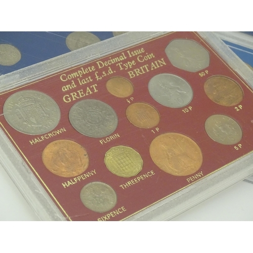 894 - Coins: A quantity of assorted coin sets to include The Twenty Pence Pieces - United Kingdom, Isle of... 