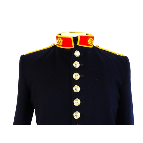 940 - Militaria : a Royal Marines bandsman's No.1 full dress uniform, the single-breasted tunic with regim... 