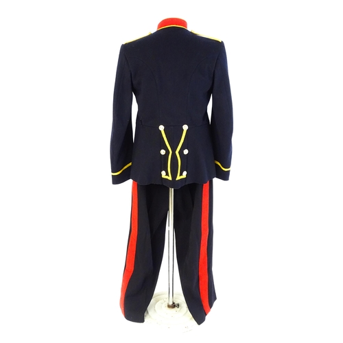 940 - Militaria : a Royal Marines bandsman's No.1 full dress uniform, the single-breasted tunic with regim... 