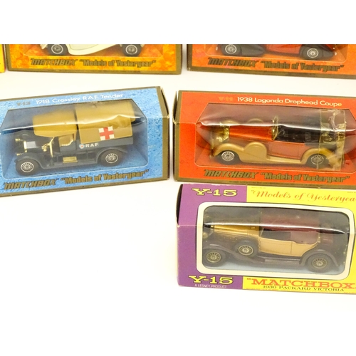 957 - Toys: A quantity of die cast scale model Matchbox Models of Yesteryear by Lesney to include Y1 1936 ... 