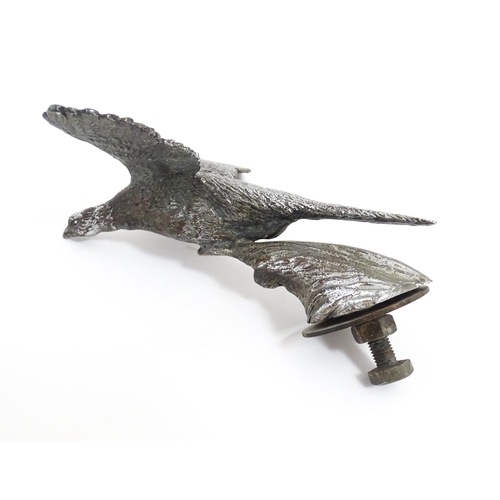 1109 - A mid 20thC car bonnet / hood mascot in the form of a pheasant in flight. Approx 5