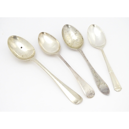 268 - Four assorted silver spoons various dates and makers to include a Christening spoon hallmarked Londo... 