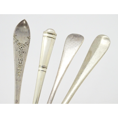 268 - Four assorted silver spoons various dates and makers to include a Christening spoon hallmarked Londo... 