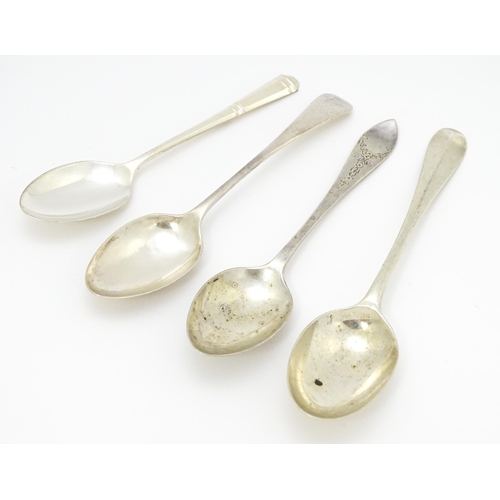 268 - Four assorted silver spoons various dates and makers to include a Christening spoon hallmarked Londo... 