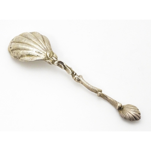 340 - A Victorian silver spoon with shell formed bowl hallmarked Birmingham 1894, maker John Millward Bank... 