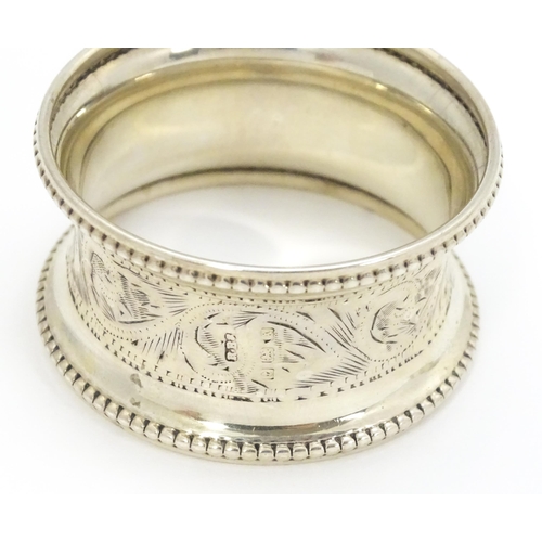 345 - Four assorted silver napkin rings hallmarks to include Birmingham 1898, maker Joseph Gloster, Birmin... 