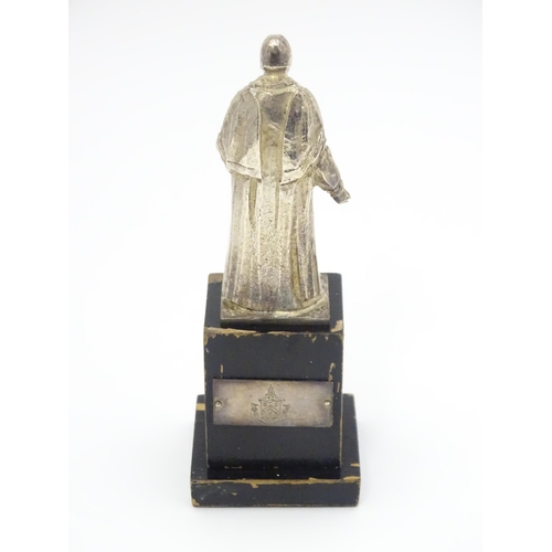 346 - A silver model of Thomas Guy, founder of Guy's Hospital, hallmarked London 1973, maker Garrard & Co ... 