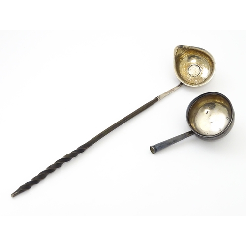 378 - An 18thC toddy ladle with silver bowl hallmarked London 1794 maker Peter and Ann Bateman, together w... 