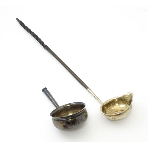 378 - An 18thC toddy ladle with silver bowl hallmarked London 1794 maker Peter and Ann Bateman, together w... 