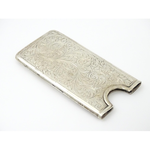 269 - A silver card case with engraved decoration, hallmarked Birmingham c. 1906, maker George Bowen & Son... 