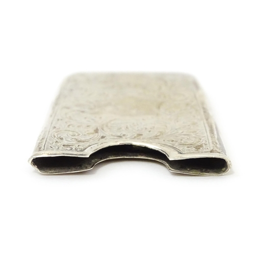 269 - A silver card case with engraved decoration, hallmarked Birmingham c. 1906, maker George Bowen & Son... 