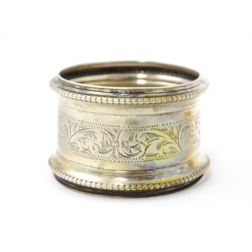 350 - Assorted silver and white metal items to include a napkin ring hallmarked 1925, a Geo III silver sal... 