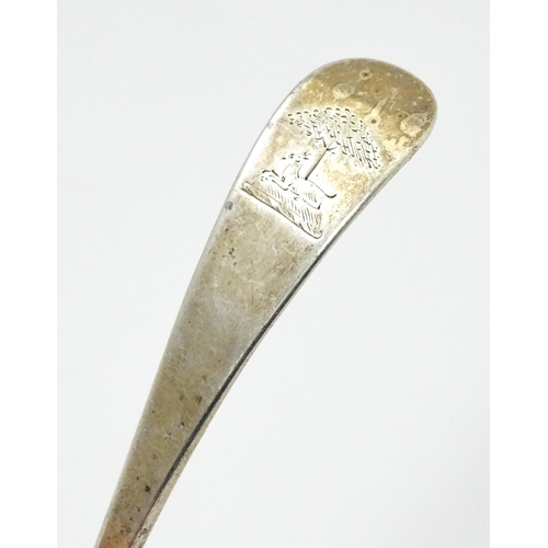 366 - A Geo IV silver salt ladle hallmarked London 1825 maker William Bateman. 4 3/4